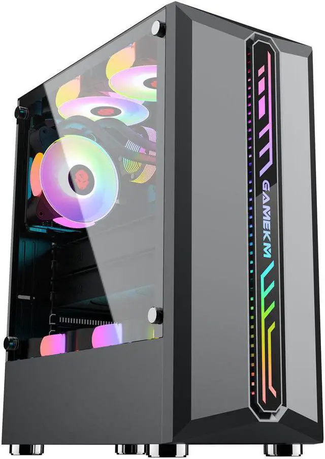 Alt view image 4 of 5 - Computer Case Mid-Tower ATX/M-ATX/ITX Acrylic Side Panel RGB Gaming Computer PC Case USB 3.0/USB 2.0/HDD/SSD for Desktop PC Computer