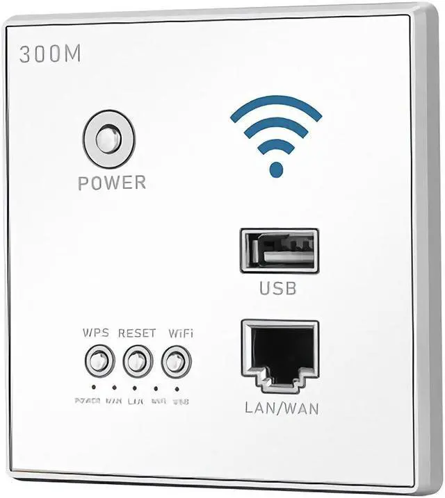 Alt view image 2 of 4 - 300M Wireless WIFI Wall Embedded Router WiFi Repeater Extender USB Charging Socket for Home Use