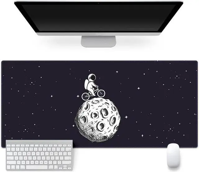 Alt view image 3 of 3 - TK023 Large Astronaut Pattern Desktop Pad Gaming Mouse Mat Keyboard Desk Mat with Lock Edge Design for Office Business Laptop