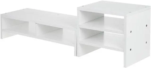 Alt view image 2 of 5 - Computer Monitor Riser Desktop LED LCD Laptop Monitor Support Stand Desktop Organizer with Storage Racks