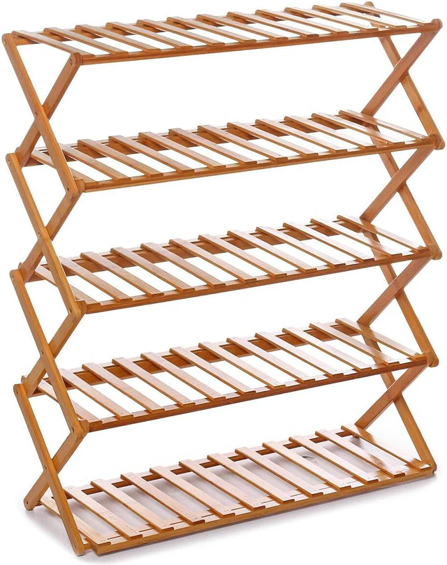 Shoe Stack Rack Flower 3/4/5/6 Tiers Bamboo Flower Rack Plant Storage Shelf Shoes Rack ...
