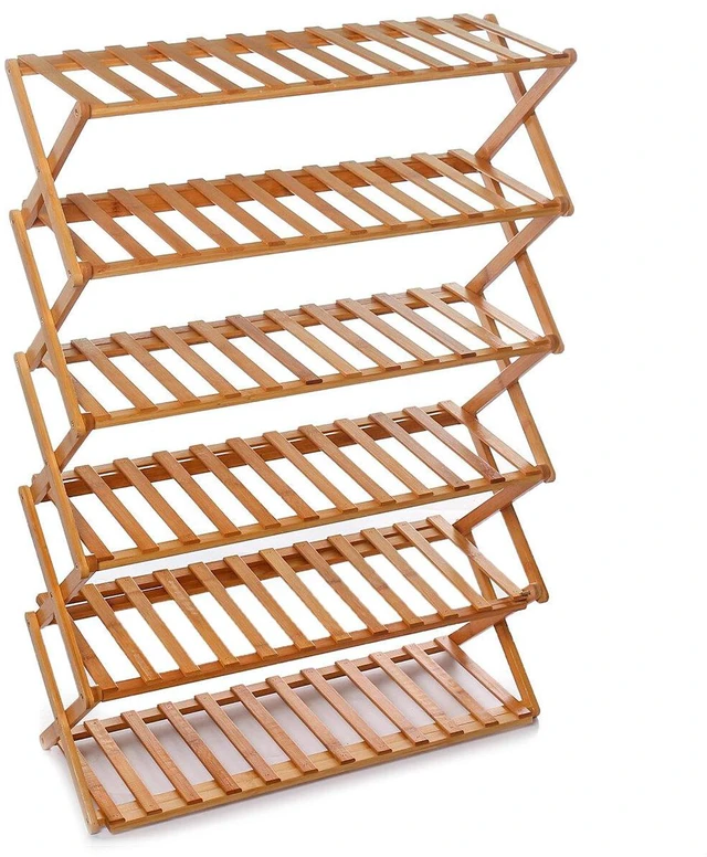 Shoe Stack Rack Flower 3/4/5/6 Tiers Bamboo Flower Rack Plant Storage Shelf Shoes Rack ...