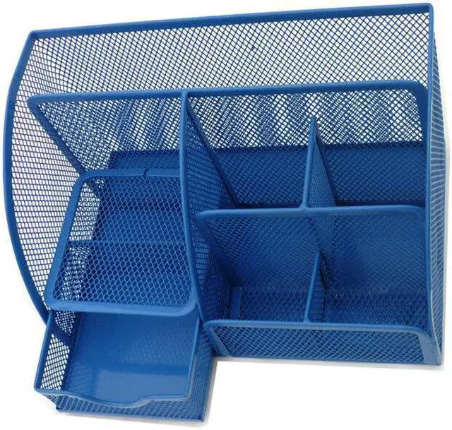 Main image of Metal Pen Holder Desktop Organizer Student Cosmetic Makeup Storage Box Racks 7 Grids desk Accessories Container