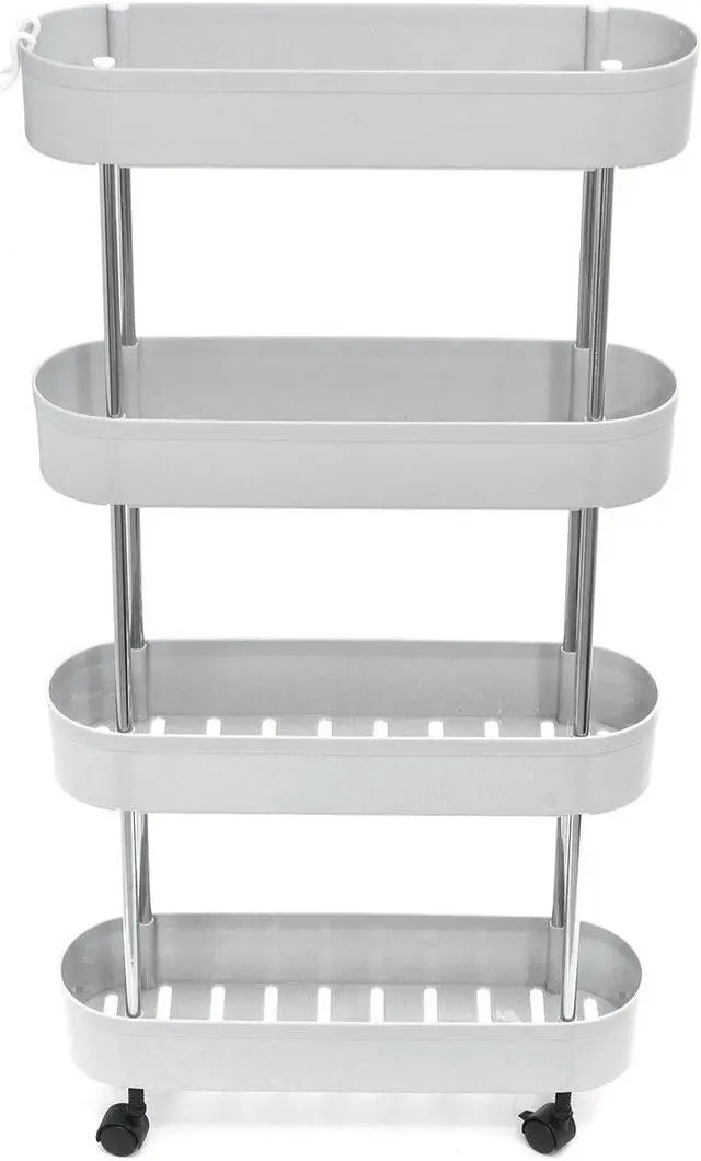 Alt view image 4 of 5 - Storage Cart Kitchen Bathroom Living Room Gap Storage Rack Trolley Organizer Tableware Holder Fruit Vegetable Shelves