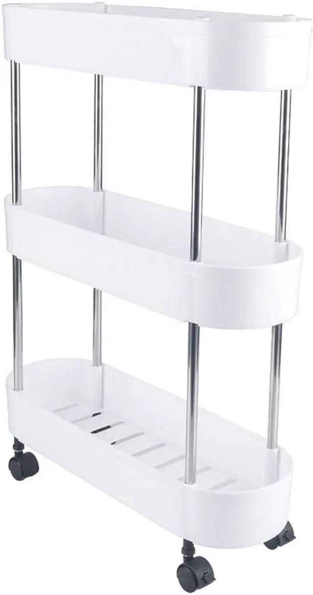 Alt view image 2 of 5 - Storage Cart Kitchen Bathroom Living Room Gap Storage Rack Trolley Organizer Tableware Holder Fruit Vegetable Shelves