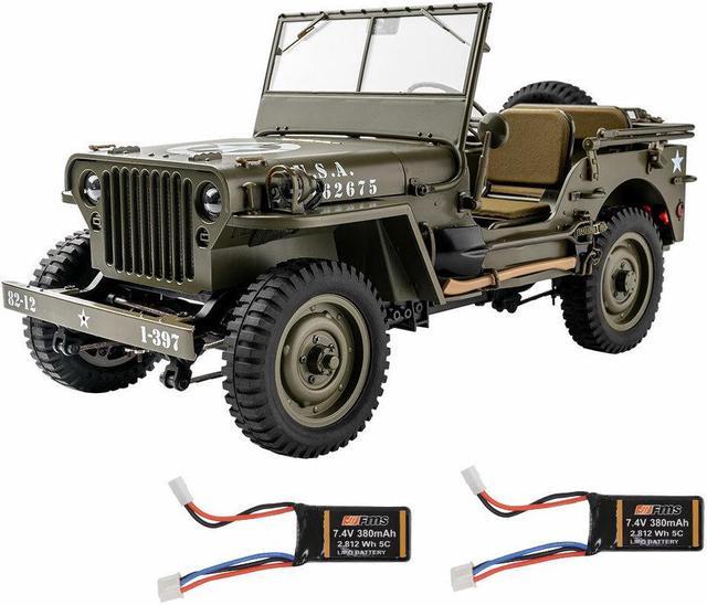 Rochobby 1941 Willys MB 1/12 RC Car with Two Batteries RC Off-Road Crawler  RTR RC Army Truck with LED Lights 2-Speed Gearshift and Remote Control -  Newegg.com