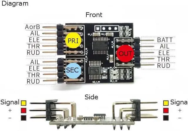 Alt view image 4 of 5 - RC Model Transmitter Trainer 4CH Coaching Module Teaching Device for RC Beginner Support All Receivers MCRC Drone Car Boat Airplane