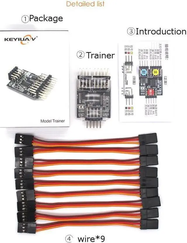 Alt view image 5 of 5 - RC Model Transmitter Trainer 4CH Coaching Module Teaching Device for RC Beginner Support All Receivers MCRC Drone Car Boat Airplane