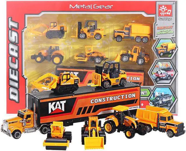 Main image of 7 PCS Alloy Plastic Diecast Engineering Vehicle Ambulance Polices Car Model Toy Set for Children Gift