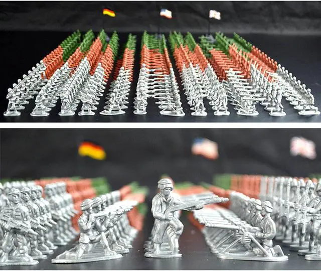 Alt view image 2 of 5 - 300 PCS Military Soldier Static Diecast Model Decoration Toy Set for Kids Gift