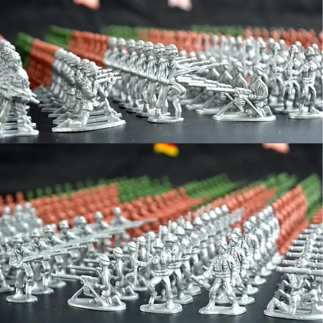 Alt view image 3 of 5 - 300 PCS Military Soldier Static Diecast Model Decoration Toy Set for Kids Gift