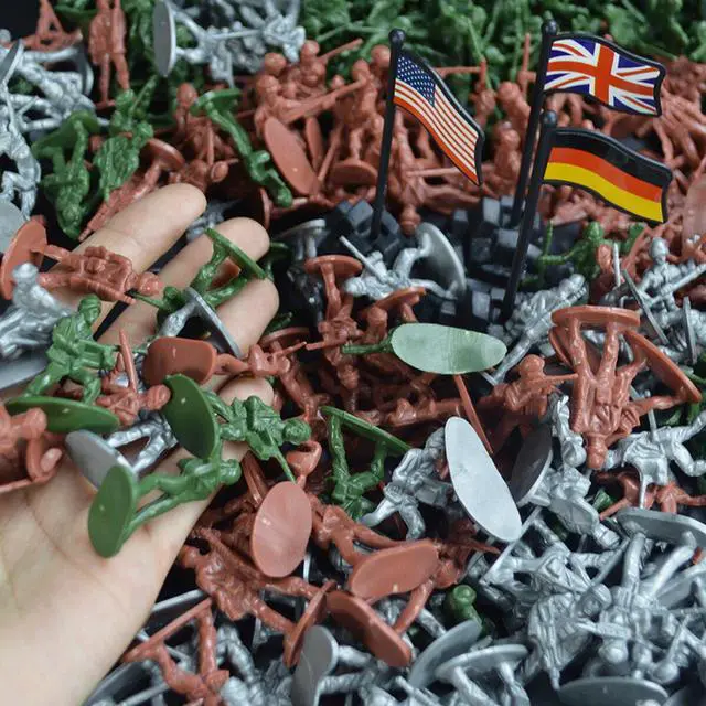 Alt view image 5 of 5 - 300 PCS Military Soldier Static Diecast Model Decoration Toy Set for Kids Gift