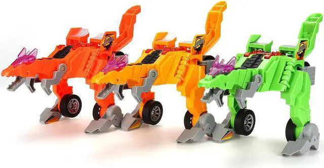 Main image of Electric Transforming T-Rex Dinosaur LED Car with Light Sound Diecast Model Toy