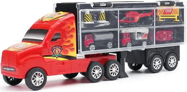 Alt view image 2 of 5 - Trailer Container Car Storage Box Diecast Car Model Set Toy for Children's Gift