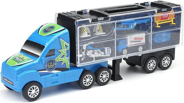 Alt view image 4 of 5 - Trailer Container Car Storage Box Diecast Car Model Set Toy for Children's Gift