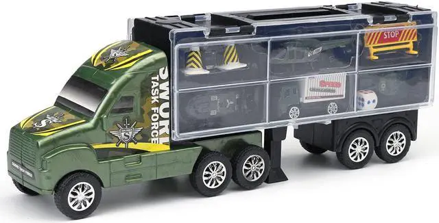 Alt view image 3 of 5 - Trailer Container Car Storage Box Diecast Car Model Set Toy for Children's Gift