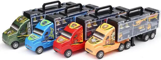 Alt view image 5 of 5 - Trailer Container Car Storage Box Diecast Car Model Set Toy for Children's Gift