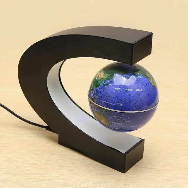 Alt view image 5 of 5 - Shape Magnetic Levitation Floating Globe World Map With LED Lights