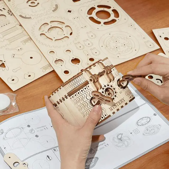 Alt view image 3 of 5 - LK502 Password Box DIY Handmade Wooden Three-dimensional Assembled Toy