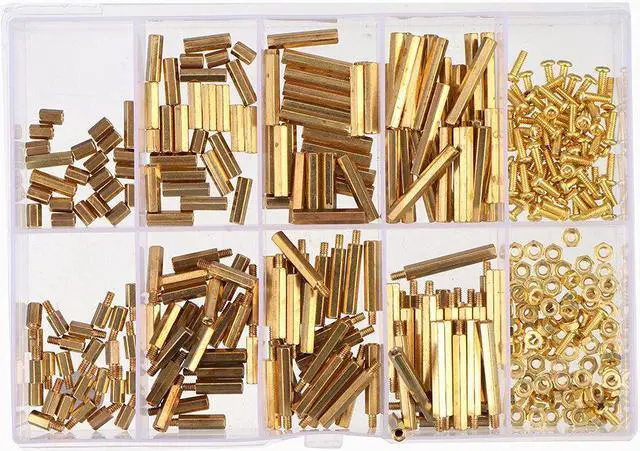 Alt view image 2 of 5 - 280Pcs M2.5 Hex Nut Assortment Kit Head Brass Spacing Double-pass Screw Threaded Pillar PCB Computer Motherboard StandOff Spacer