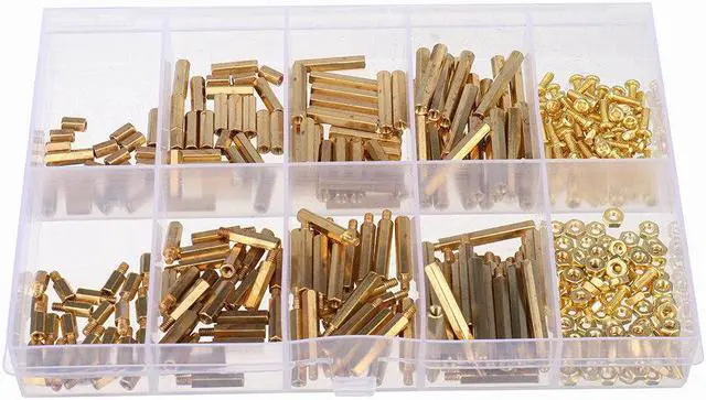 Alt view image 3 of 5 - 280Pcs M2.5 Hex Nut Assortment Kit Head Brass Spacing Double-pass Screw Threaded Pillar PCB Computer Motherboard StandOff Spacer