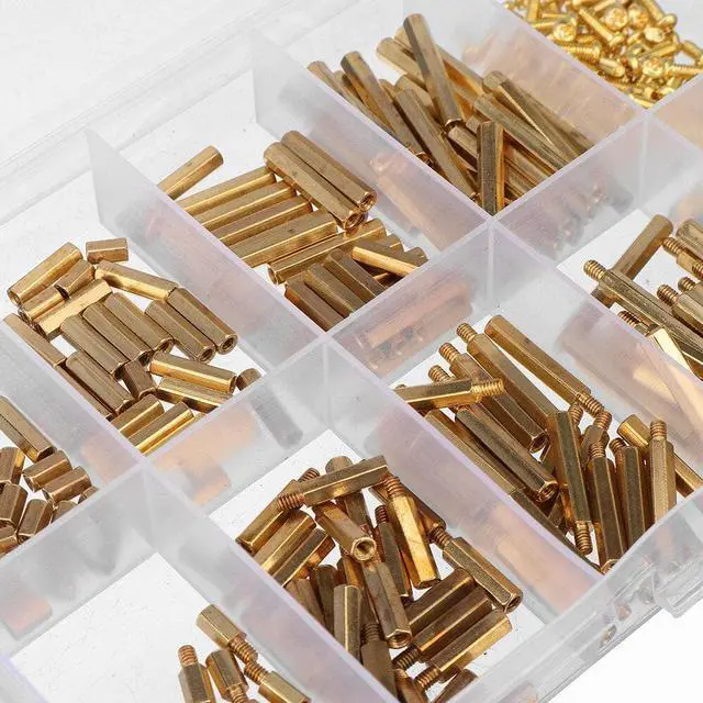 Alt view image 4 of 5 - 280Pcs M2.5 Hex Nut Assortment Kit Head Brass Spacing Double-pass Screw Threaded Pillar PCB Computer Motherboard StandOff Spacer