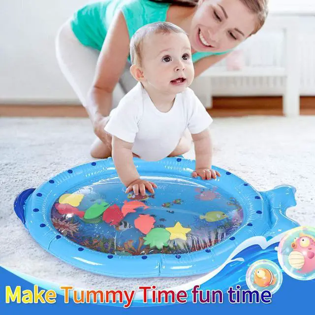 Alt view image 2 of 5 - Blue Sprinkler Play Mat With Cartoon Submarine Pattern For Kids Filling Fun Water Cushion Baby Toys Summer Play