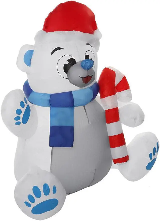 Alt view image 3 of 5 - 1.2M LED Christmas Waterproof Polyester Built-In Blower UV-resistant InflatableToy for Christmas Decoration Party Gift