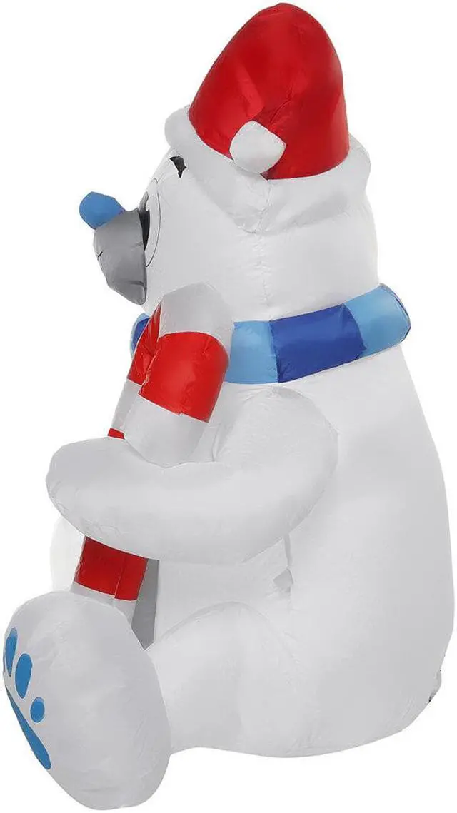 Alt view image 4 of 5 - 1.2M LED Christmas Waterproof Polyester Built-In Blower UV-resistant InflatableToy for Christmas Decoration Party Gift