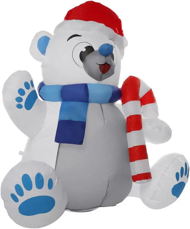 Alt view image 2 of 5 - 1.2M LED Christmas Waterproof Polyester Built-In Blower UV-resistant InflatableToy for Christmas Decoration Party Gift