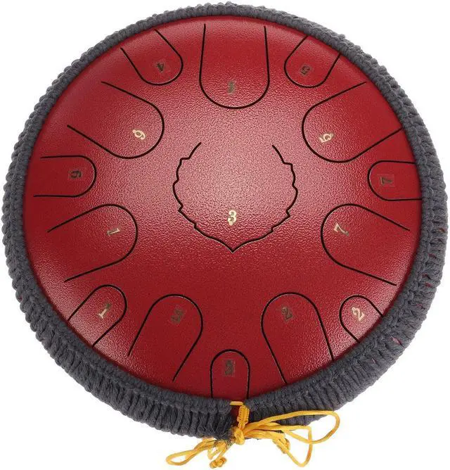 Alt view image 4 of 5 - 14 inch 15 Tone Ethereal Drum Tune Steel Tongue Drum D Key with Drumsticks for Children Music Lovers Beginners