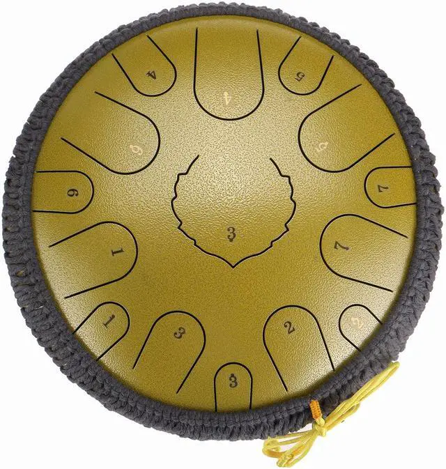 Alt view image 5 of 5 - 14 inch 15 Tone Ethereal Drum Tune Steel Tongue Drum D Key with Drumsticks for Children Music Lovers Beginners