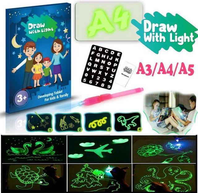 A3 A4 A5 Size 3D Children's Fluorescent Drawing Board Toy Draw