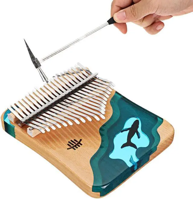 Alt view image 5 of 5 - 17 Keys Solid Wood Kalimba Thumb Piano Finger Percussion Musical Toys With Tuning Hammer