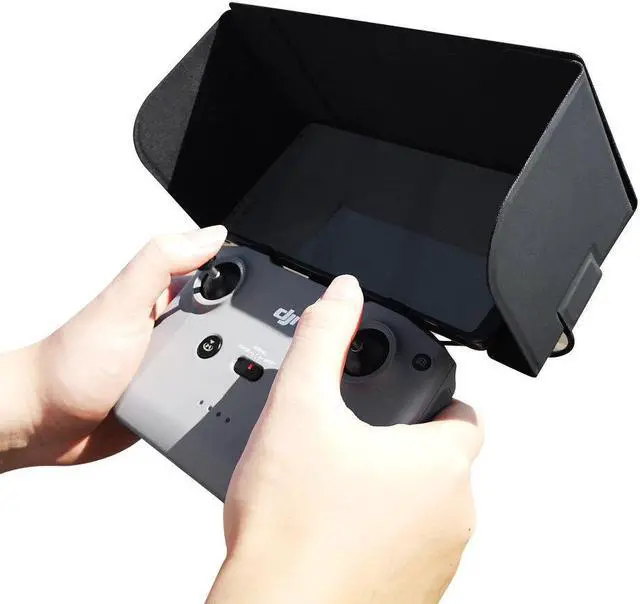 Alt view image 2 of 5 - Remote Controller Smartphone Monitor Sun Hood Sunshade Foldable Anti-reflective Leather Cover Protector forMavic Air 2 / AIR 2S Drone