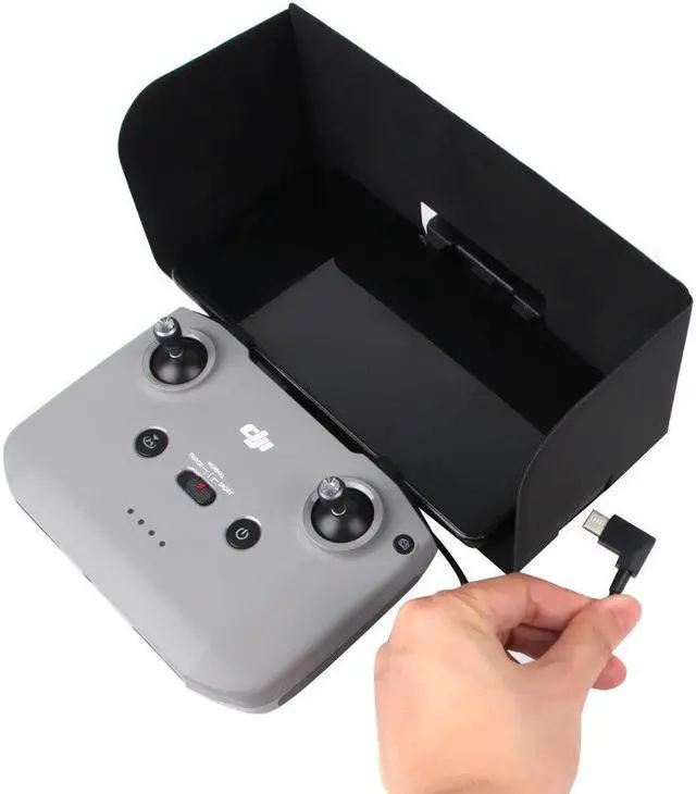 Alt view image 5 of 5 - Remote Controller Smartphone Monitor Sun Hood Sunshade Foldable Anti-reflective Leather Cover Protector forMavic Air 2 / AIR 2S Drone