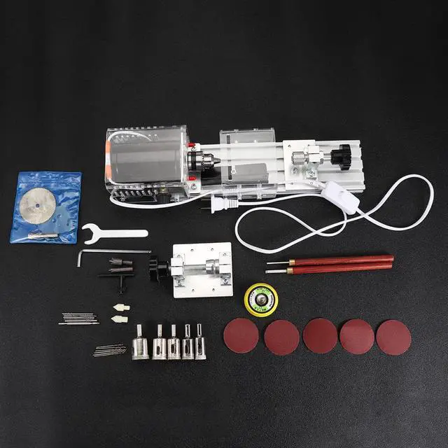Alt view image 2 of 5 - 220V 350W 8000r/min Mini Lathe Beads Wood Multi-function Polishing Machine Woodworking Lathe