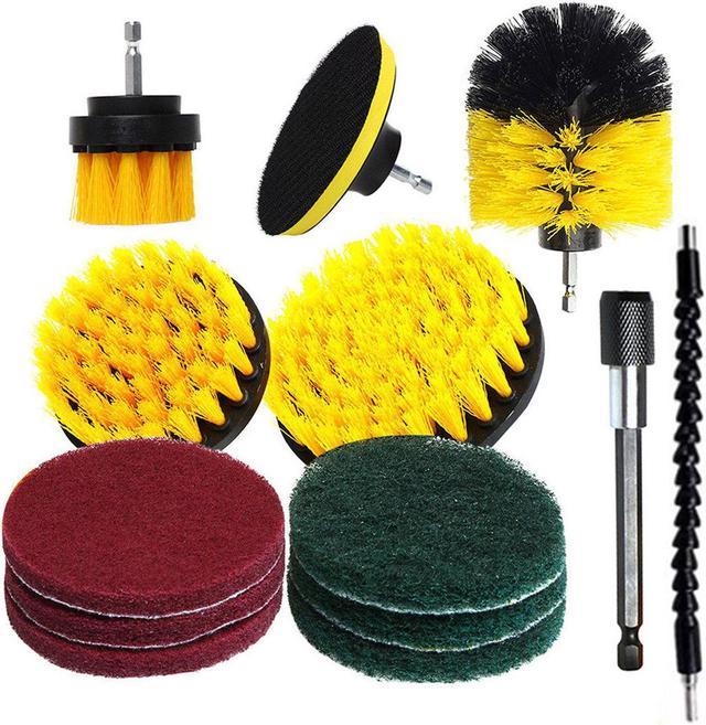 Drill Brush - Drill Power Pad Set - Bathroom - Drill Scrubber Attachment -  Cleaning Pads - Shower Door - Baseboard - Power Cleaner - Bathroom Sink 