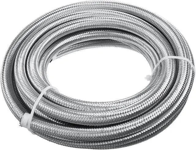 Alt view image 5 of 5 - 20FT AN4 AN6 AN8 AN10 Fuel Hose Oil Gas Line Pipe Stainless Steel Braided