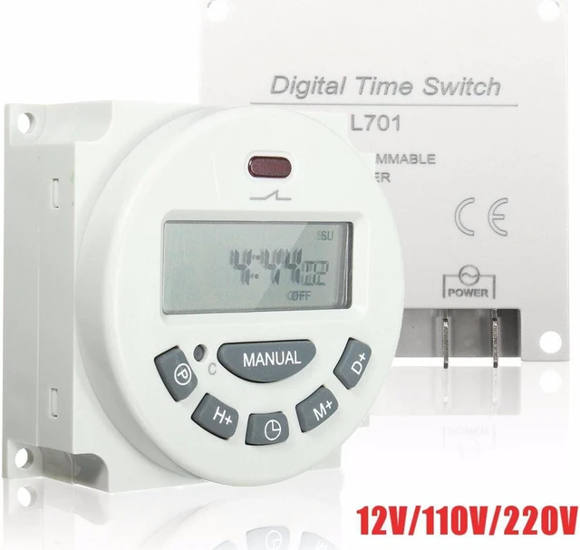 L701 12V/110V/220V LCD Digital Programmable Control Power Timer Switch ...
