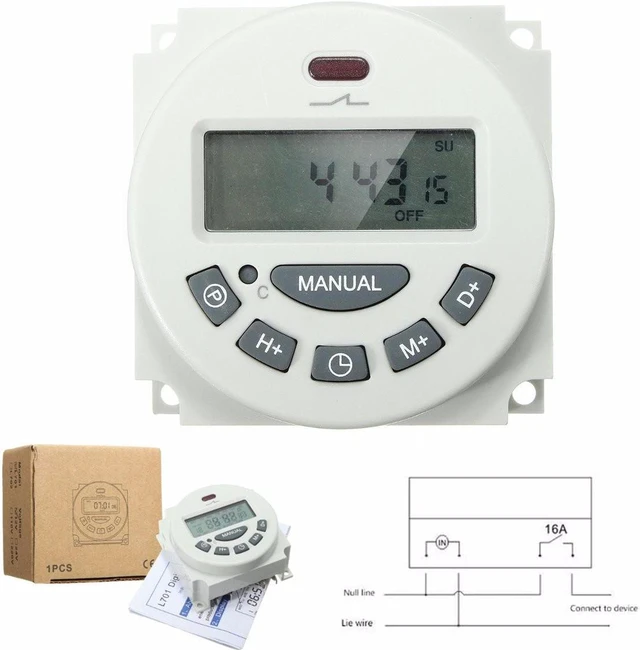 L701 12V/110V/220V LCD Digital Programmable Control Power Timer Switch ...