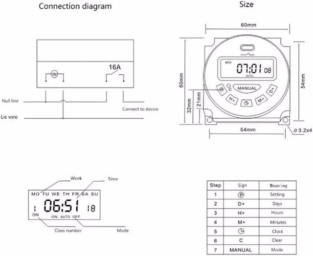 L701 12V/110V/220V LCD Digital Programmable Control Power Timer Switch ...