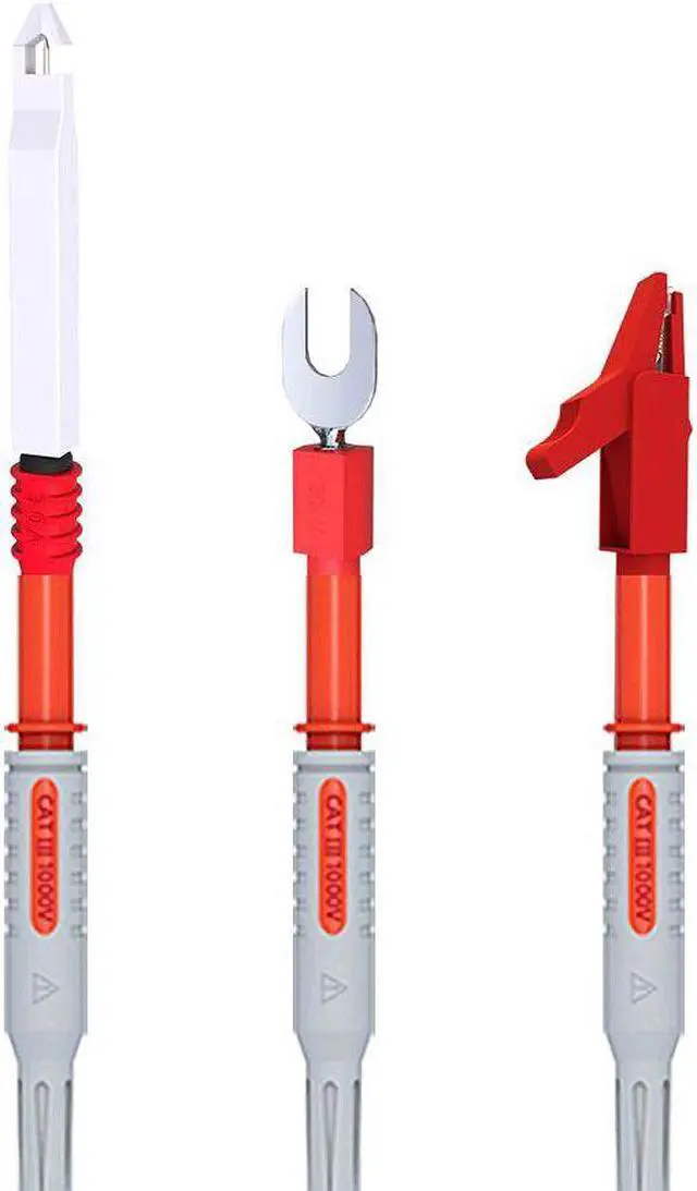 Alt view image 5 of 5 - P1308D Silicone Multimeter Test Leads Kit Replaceable Gold-Plated Precision Sharp Probe Set Alligator Clip Minigrabber