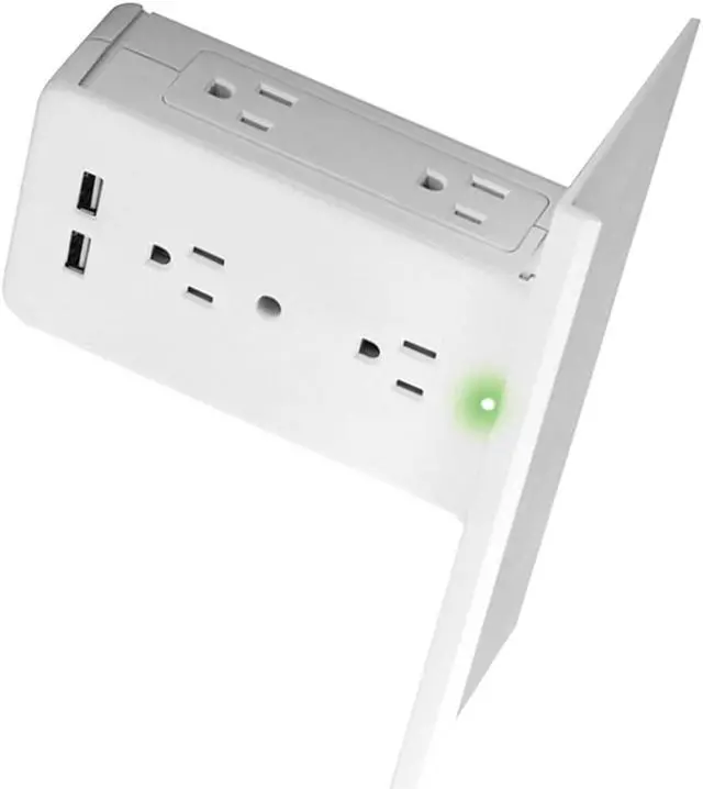 Alt view image 3 of 5 - Multifunction 8 Port 6 Outlet Extenders Surge Electrical Socket Protector Washroom Extenders 2 USB Port