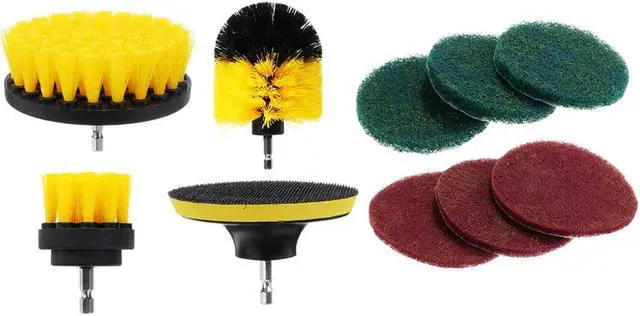 Alt view image 2 of 5 - 11Pcs Electric Drill Cleaning Brush with Sponge and Extend Attachment Tile Grout Power Scrubber Tub Cleaning Brush