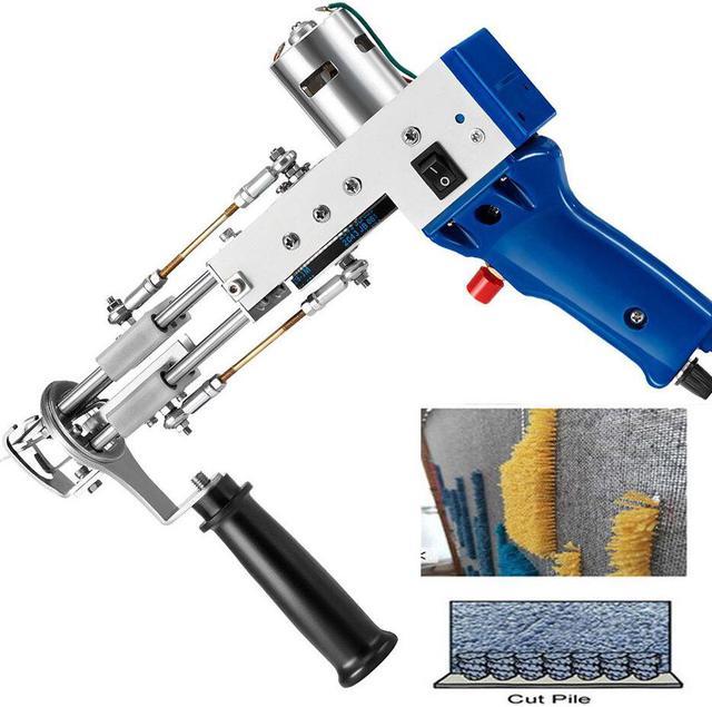 Cut Pile Tufting Guns Carpet Weaving Flocking Machine Set Hand-Held Electric  Punch Needle Looped Pile Rug Tools 