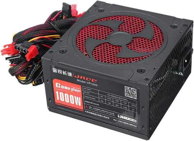 Alt view image 5 of 5 - 1000W Silent PC Power Supply Gaming PCI SATA ATX 12V 2.31 LED Fan Computer