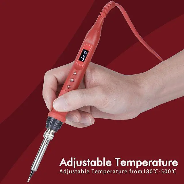 Alt view image 5 of 5 - 908U 100W Soldering Iron Tool Kit 220V/110V 180~500?/356~932? Adjustable Temperature LCD Soldeing Station Welding Repair Tools wiht Soldering Holder Solder Tips