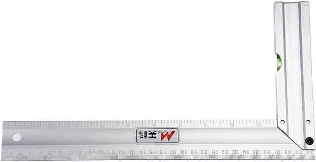 300mm 90 Degree Angle Ruler Aluminum Alloy Square Marking Gauge Protractor  Carpenter Measuring Tools Metric British with Bubble Level Metric 