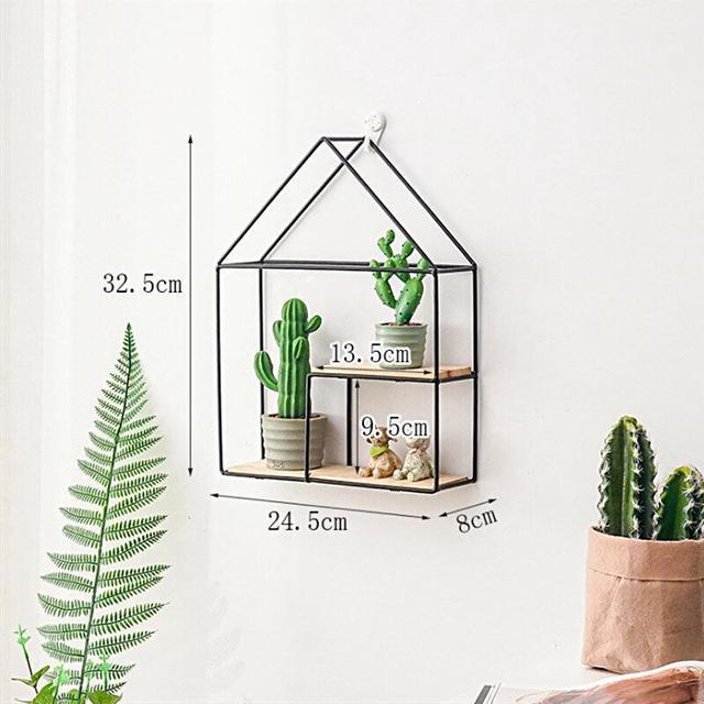 Wall Mounted Iron Shelf Storage Rack Holder Display Home Decor
